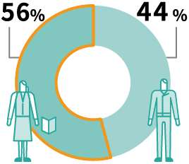 新卒・中途比率円グラフ